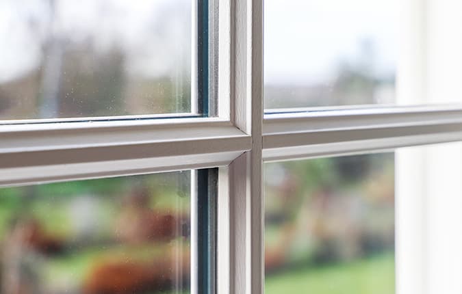 Georgian bars on a wooden sash window